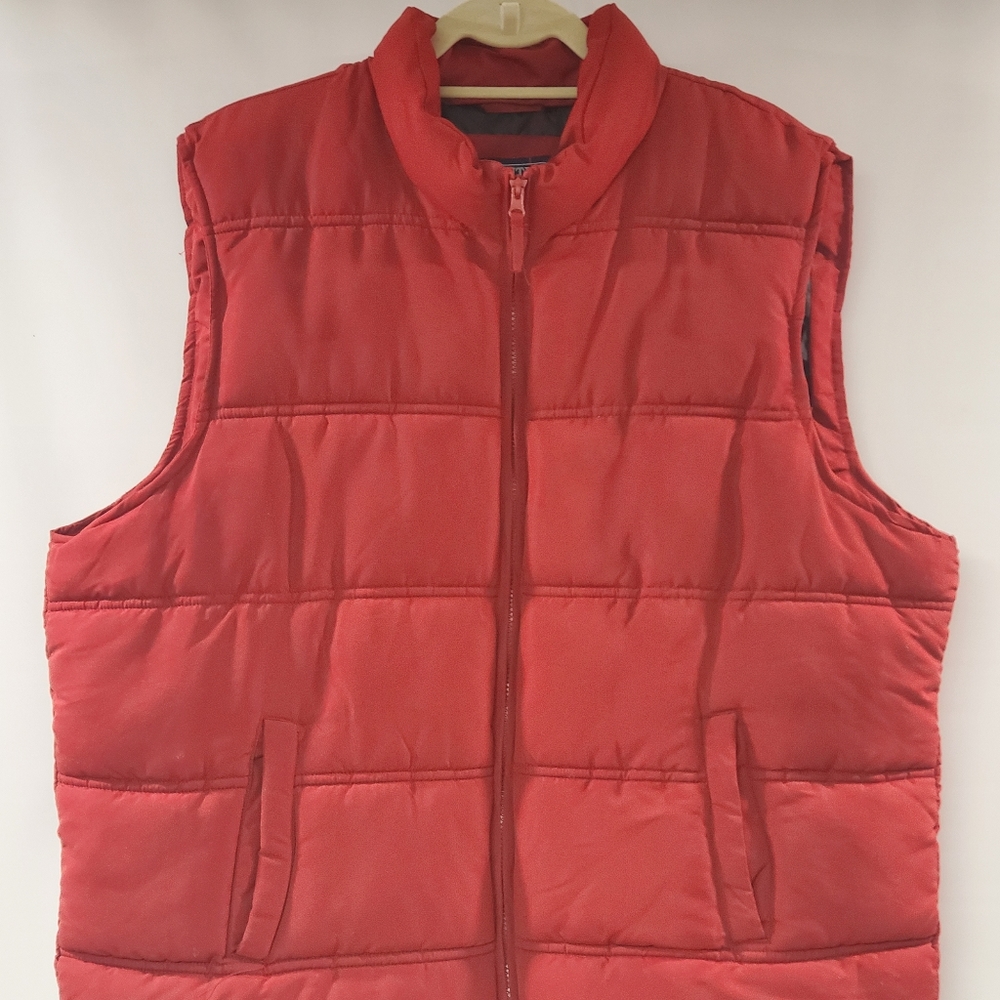 Smith's Puffer Vest Work Wear Burnt Sienna Pockets Lined Warm Outdoors Winter